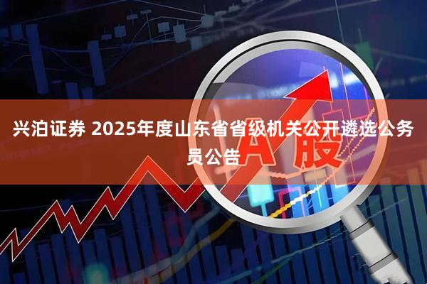 兴泊证券 2025年度山东省省级机关公开遴选公务员公告